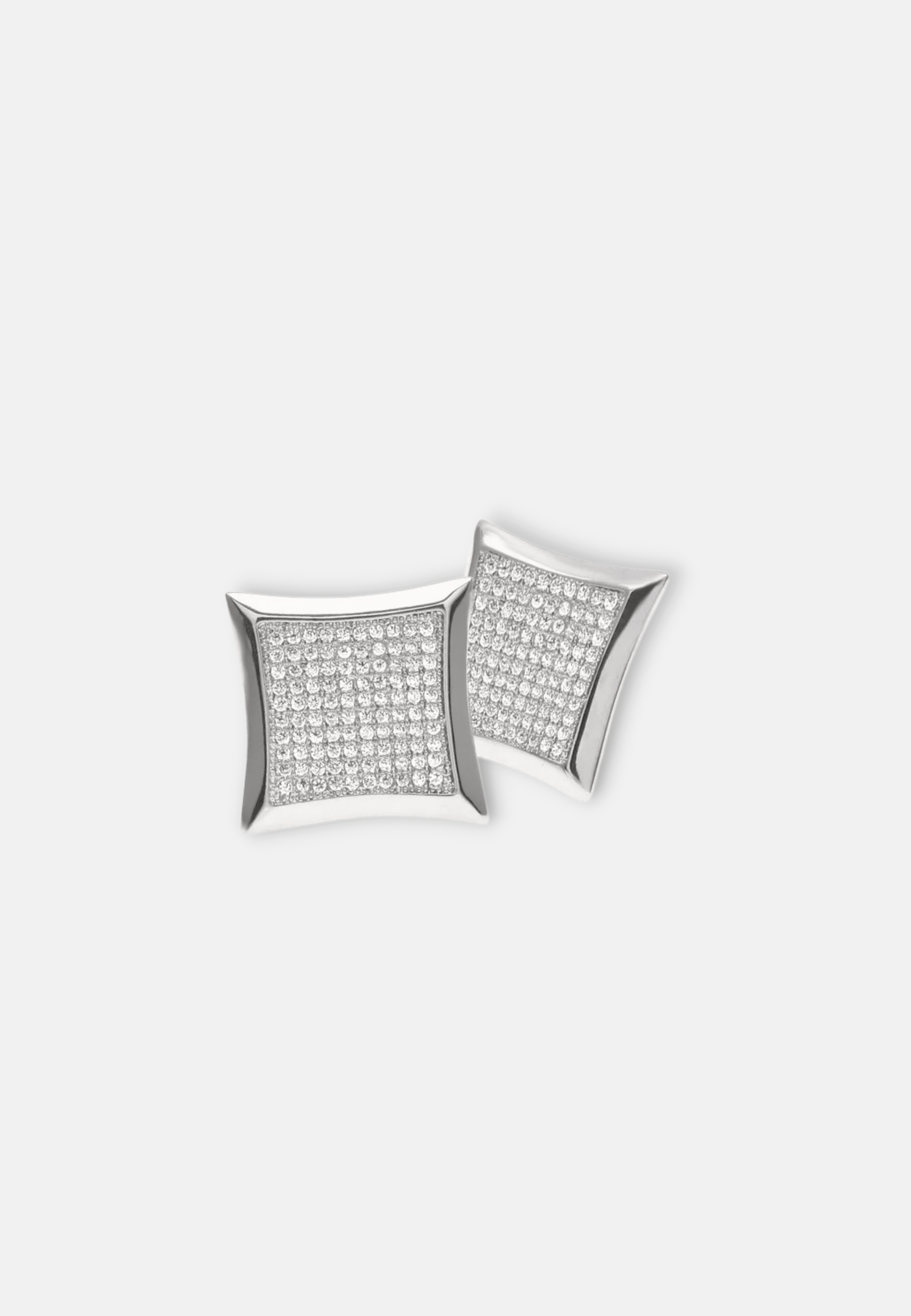 Hillenic Silver Square Sparkle Earrings