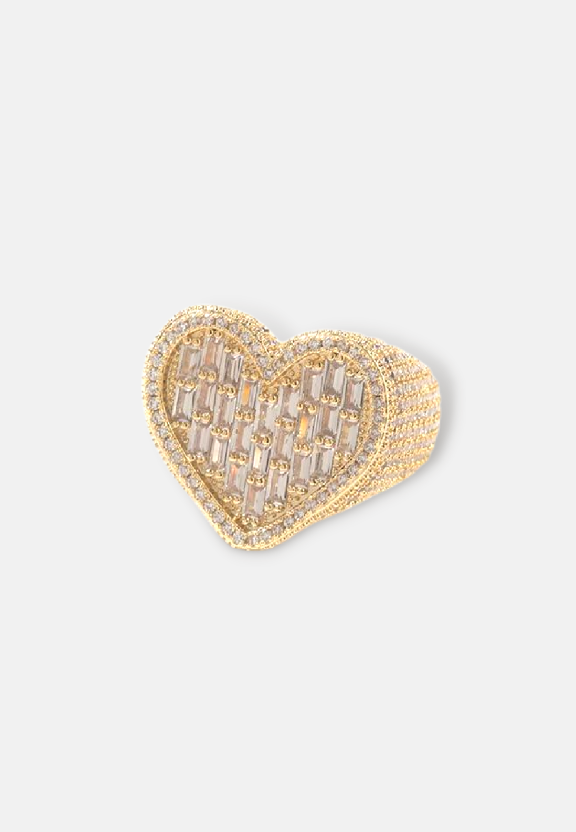 Hillenic Gold Heart Shape Full Zircon Ring