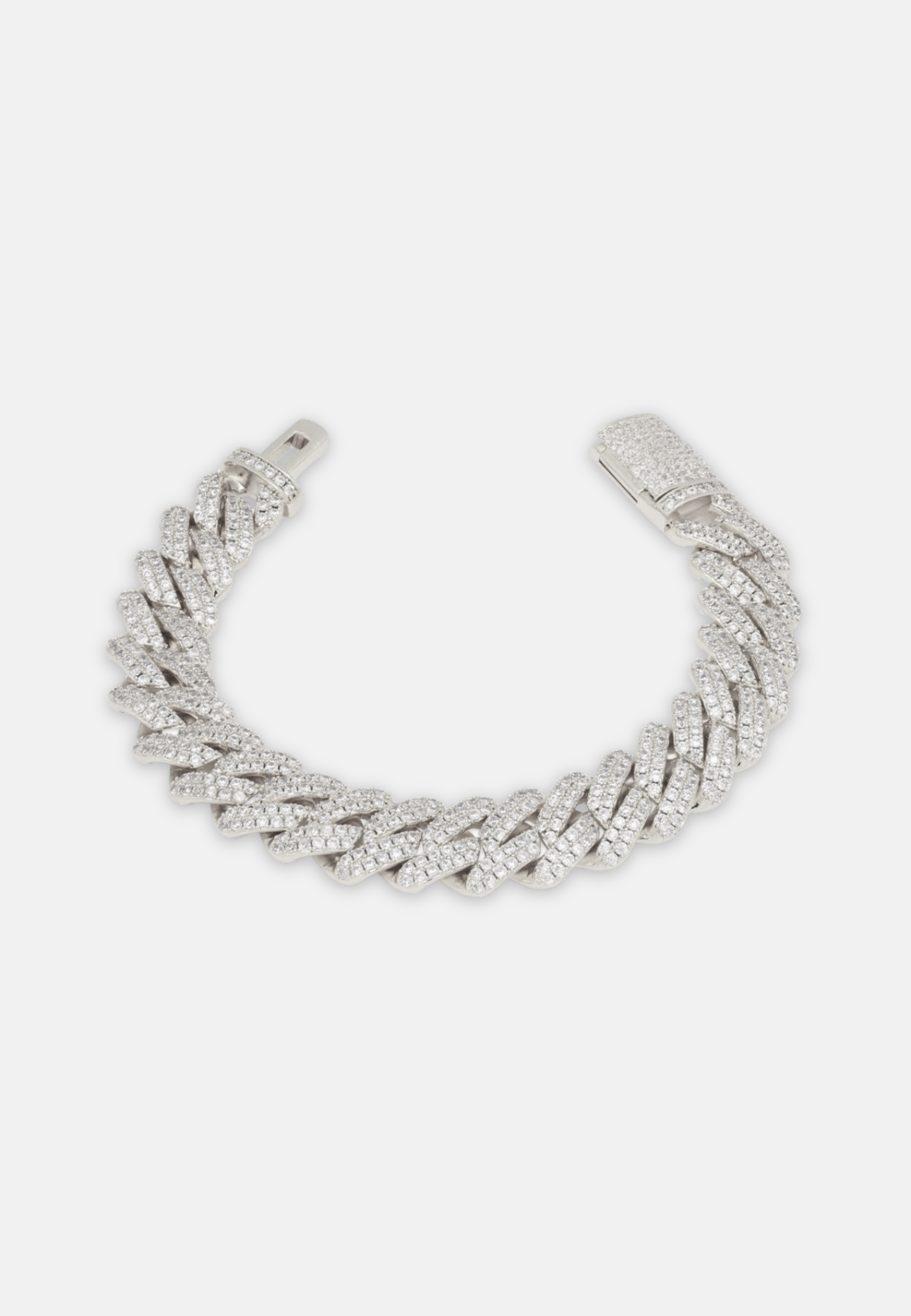 Hillenic Silver 14mm Iced Cuban Link Bracelet
