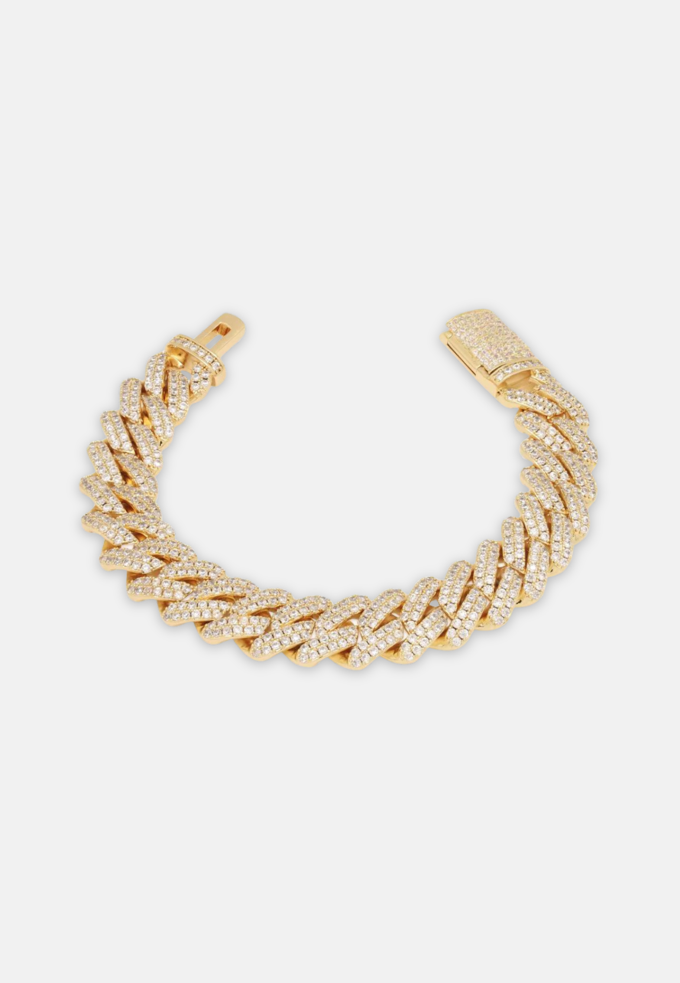 Hillenic Gold 14mm Iced Cuban Link Bracelet