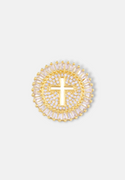 Hillenic Gold Iced Hallow Cross Pendant