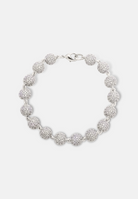 Hillenic Silver 8mm Iced Bead Bracelet