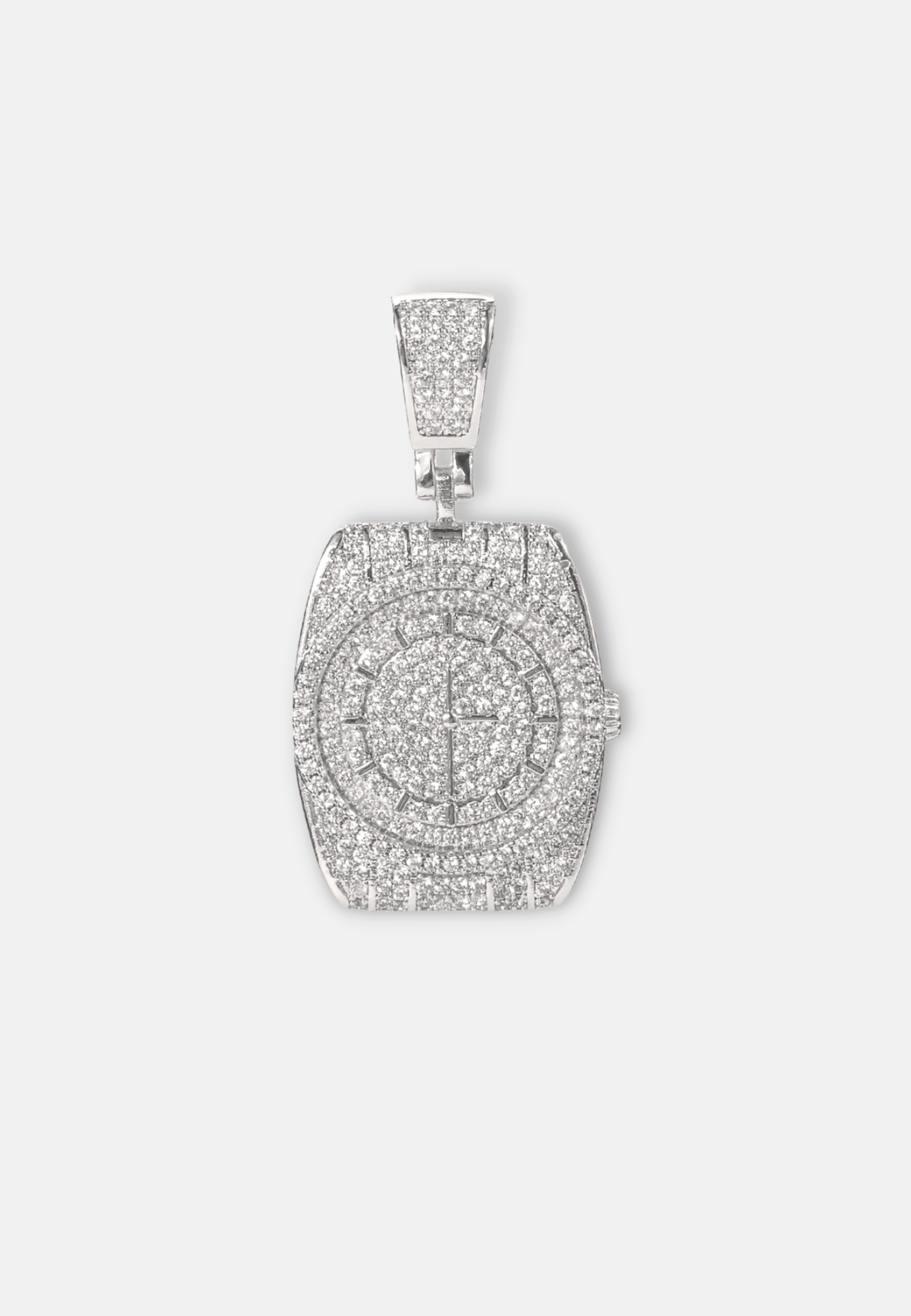 Hillenic Silver Iced Watch Pendant