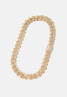 Hillenic Gold 14mm Prong Baguette Cuban Link Chain