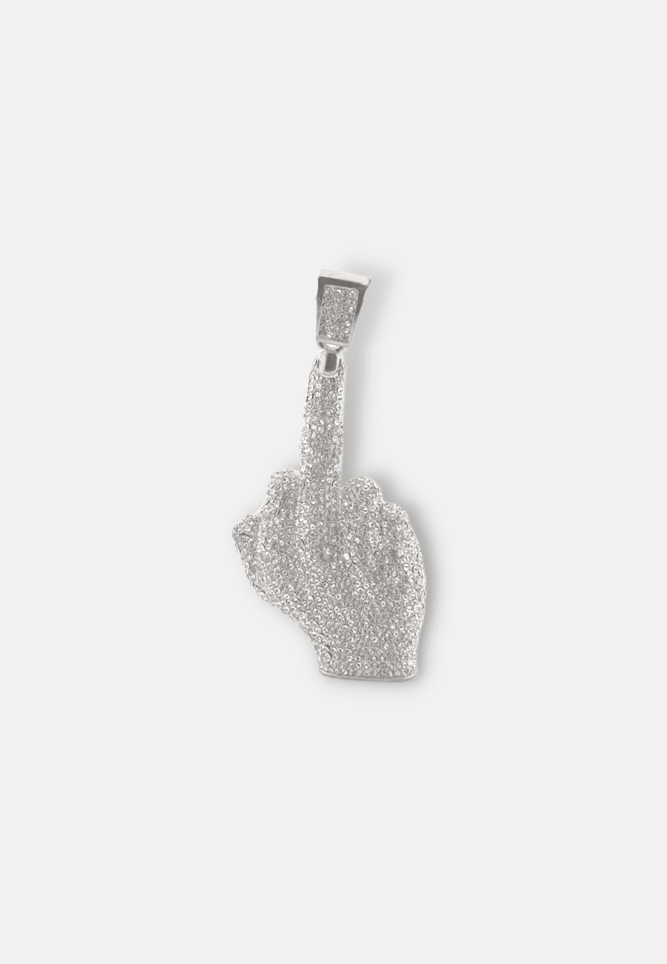 Hillenic Silver Vertical Middle Finger Pendant