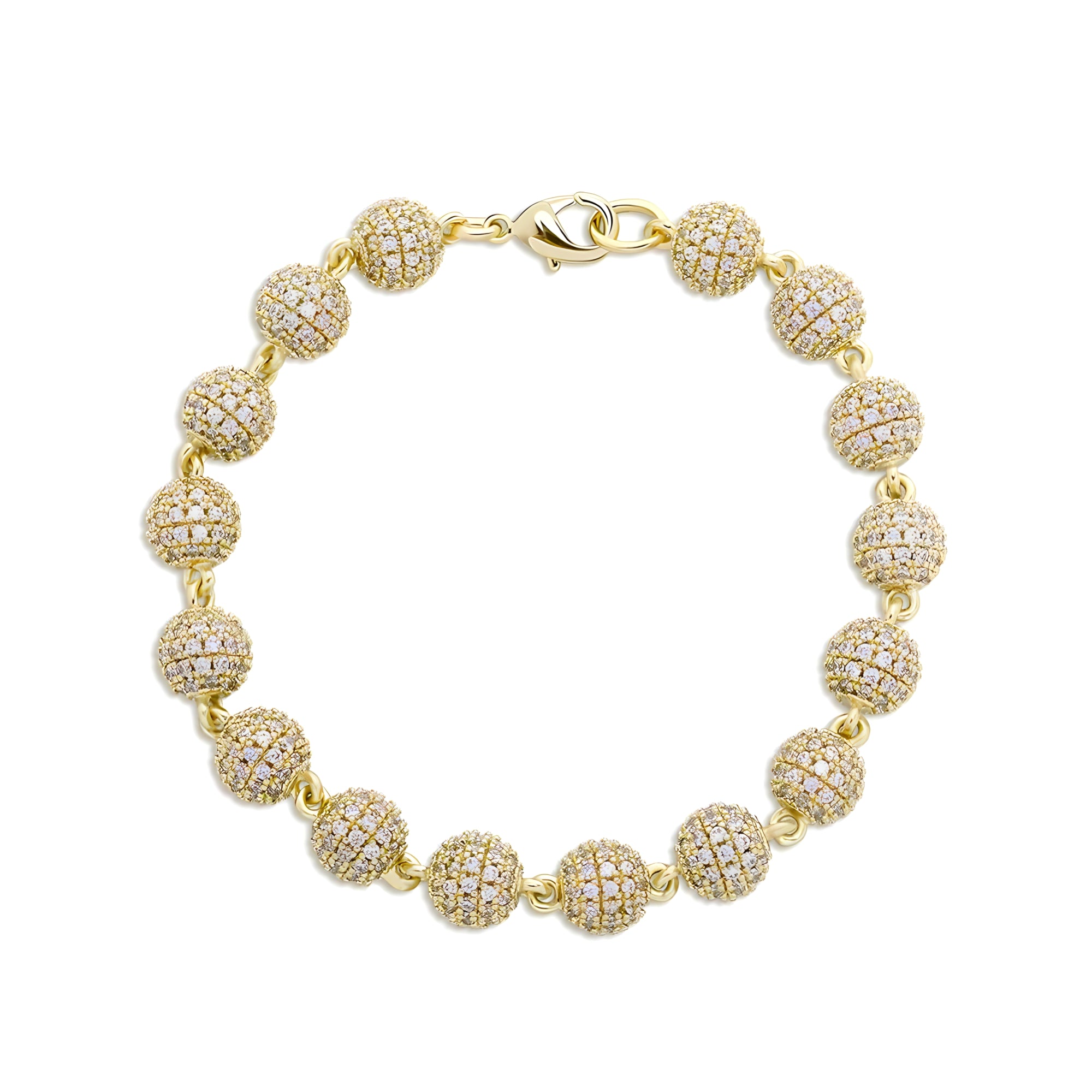Hillenic 18K Gold Iced Bead Bracelet