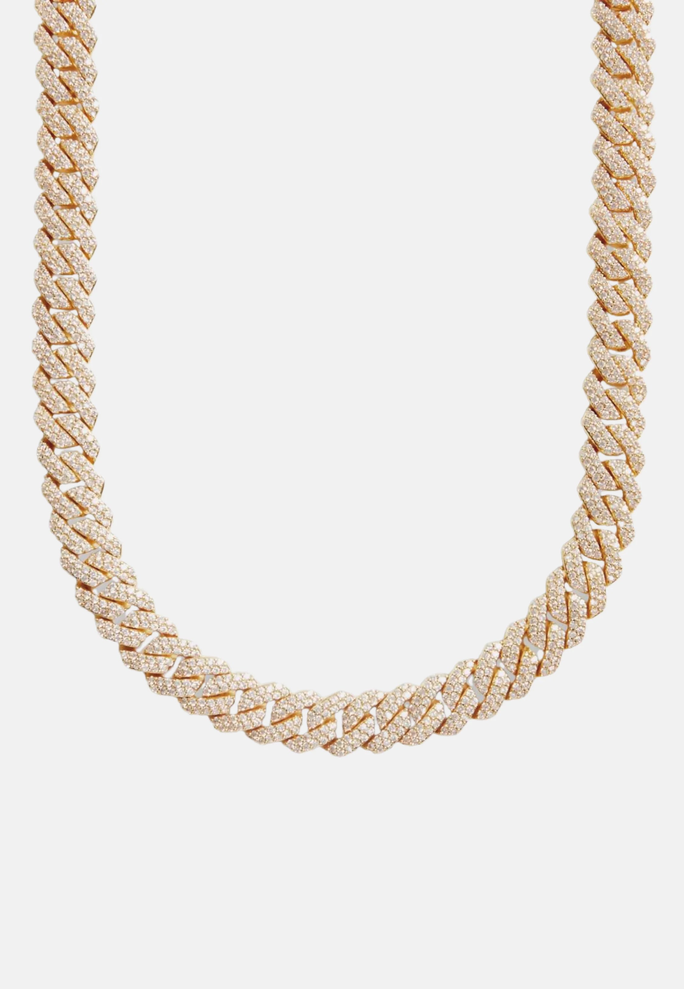 Hillenic Gold 12mm Iced Prong Cuban Chain