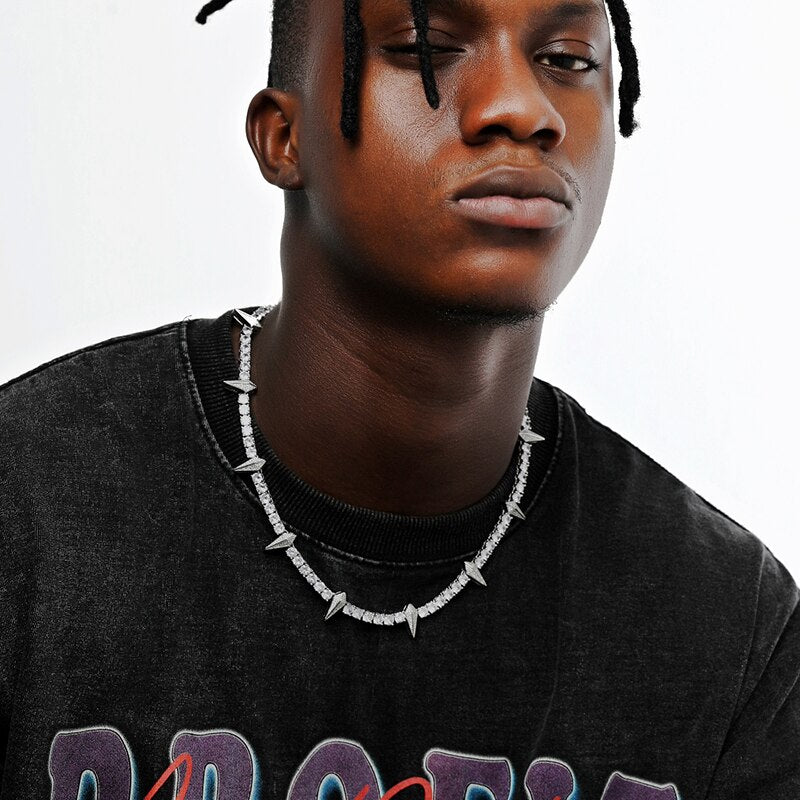 Hillenic Wakanda Tennis Chain on the black man model