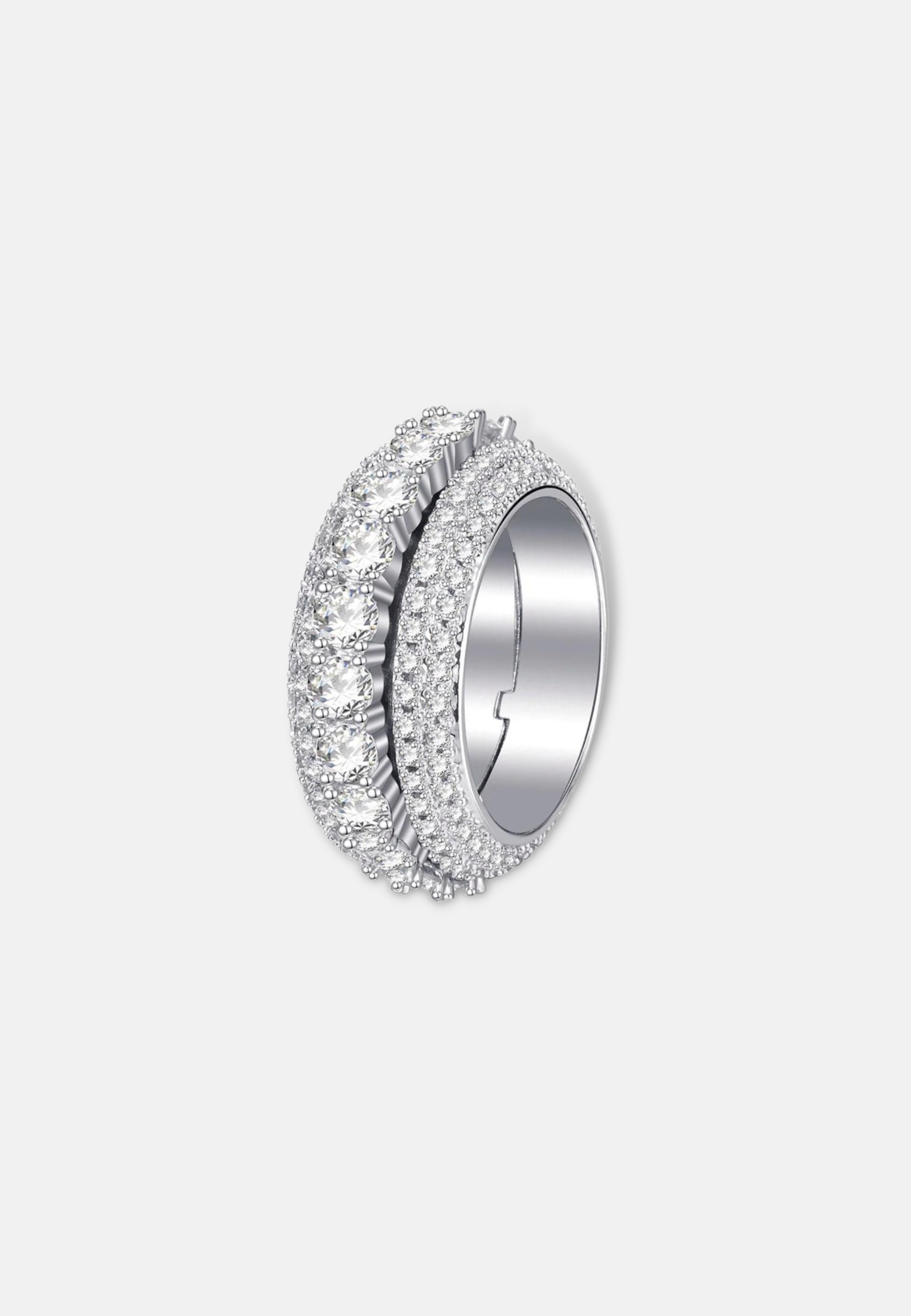 Hillenic Silver Rotating Zircon Ring