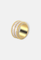 Hillenic Gold Double Row Strip Zircon Ring
