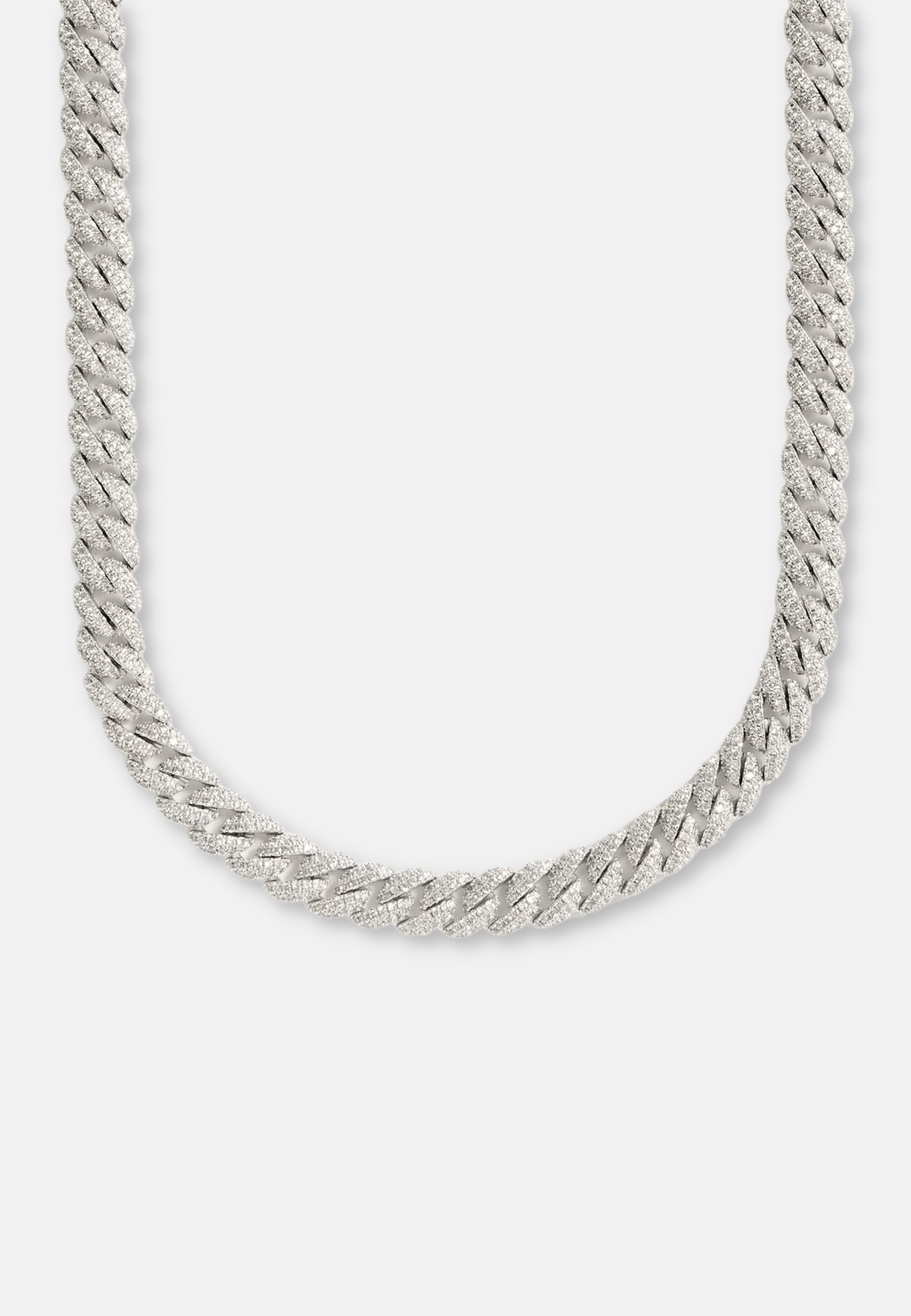 Hillenic Silver 8mm Iced Cuban Link Chain