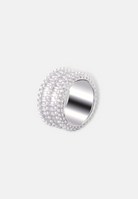 Hillenic Silver Double Row Strip Zircon Ring