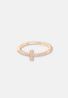Hillenic Rose Gold 7mm Tiny Cross Ring