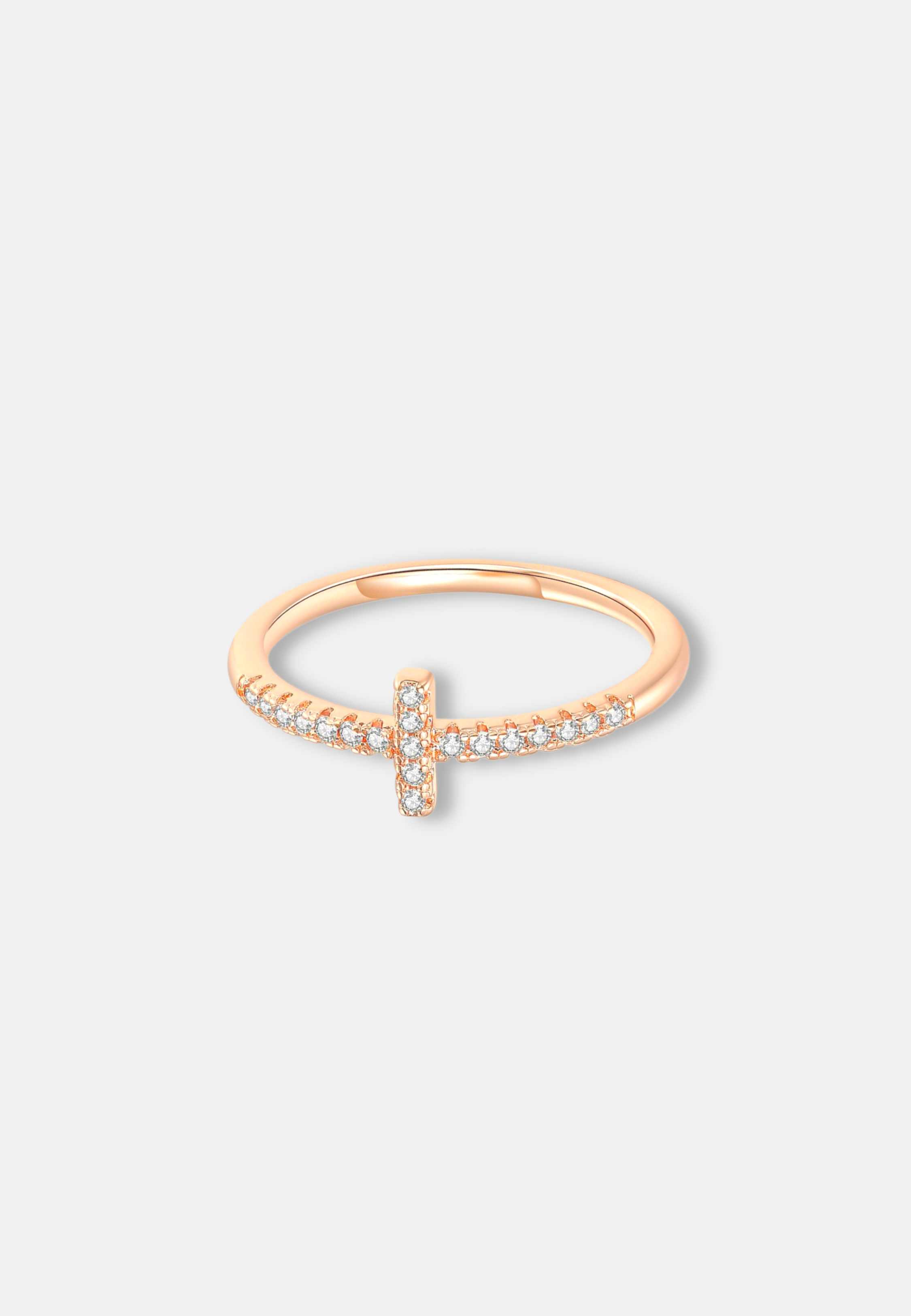 Hillenic Rose Gold 7mm Tiny Cross Ring