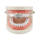 Hillenic "AK 47" 2 teeth Grillz, on the teeth, silver grillz, Hillenic Grillz, silver machine gun silver grillz