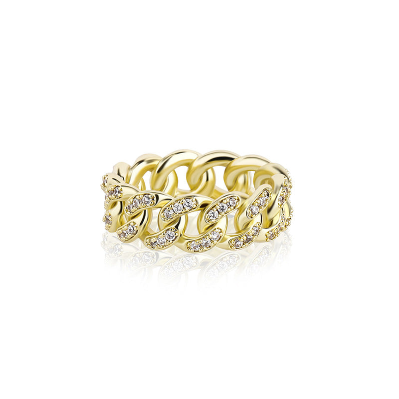 Hillenic Gold Zircon Cuban Ring