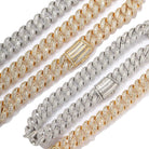 HIllenic Silver & GOLD 15/20mm Miami Buckle Chain