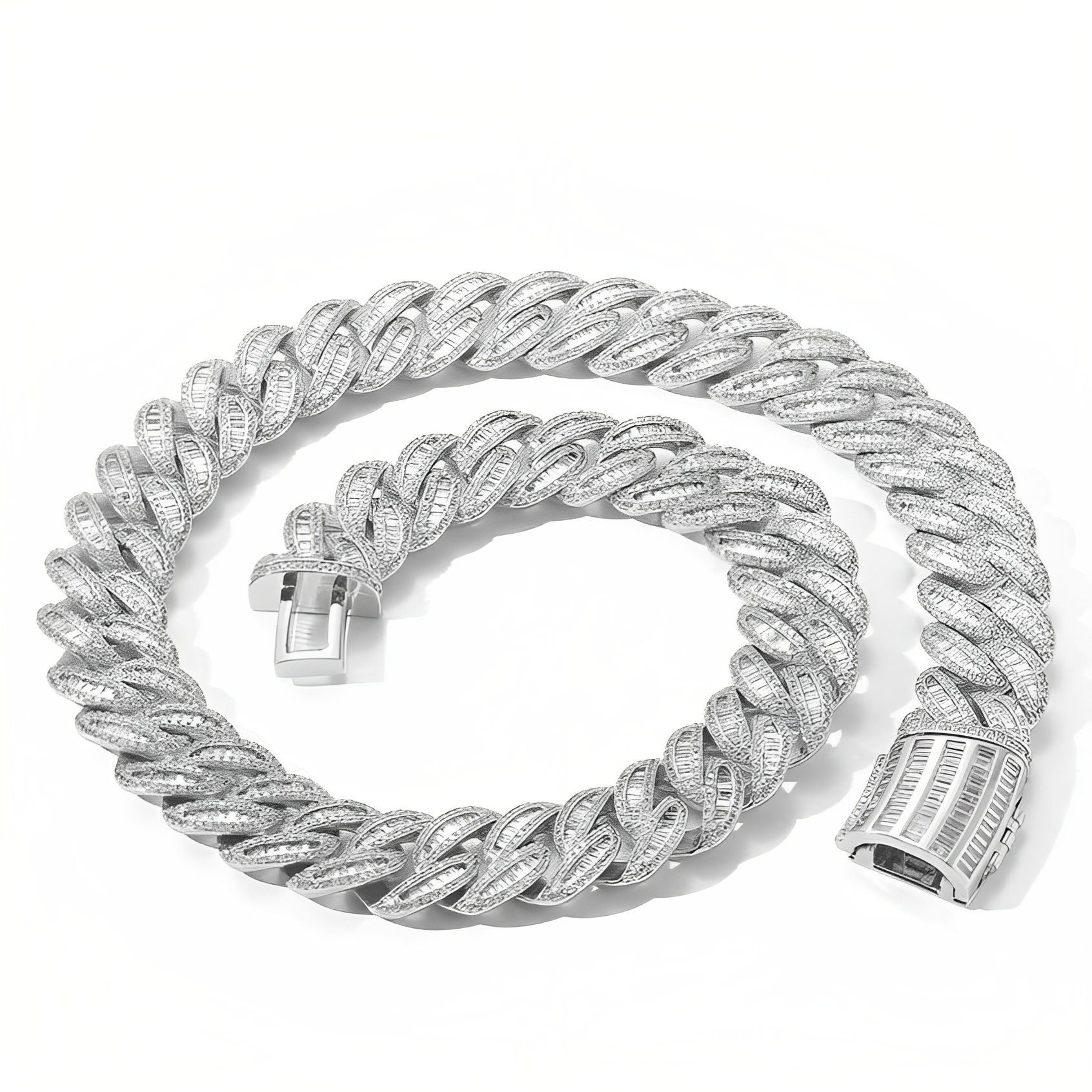 HIllenic Silver 15/20mm Miami Buckle Chain