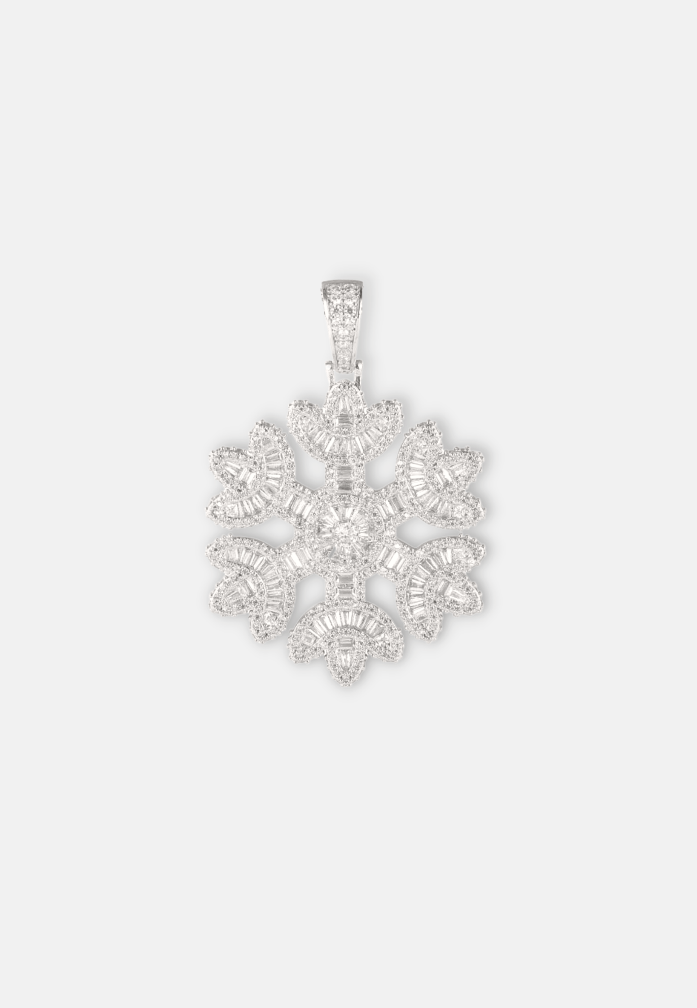 Hillenic Silver Baguette Snowflake Pendant