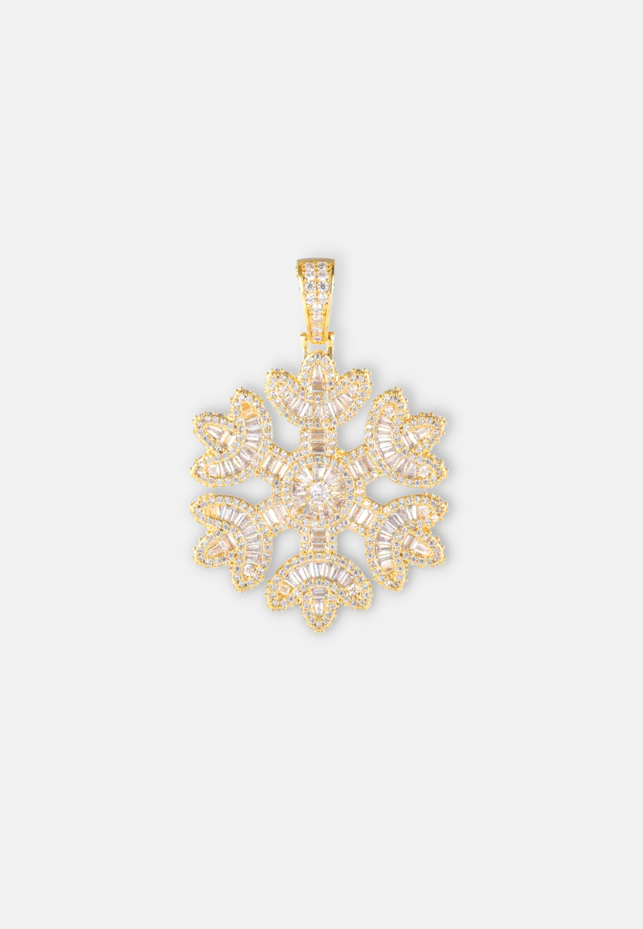 Hillenic Gold Baguette Snowflake Pendant