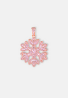 Hillenic Pink Baguette Snowflake Pendant