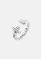 Hillenic Iced Cross Heart Ring