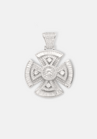 HIllenic Silver Premium Rotating Circle Cross Pendant