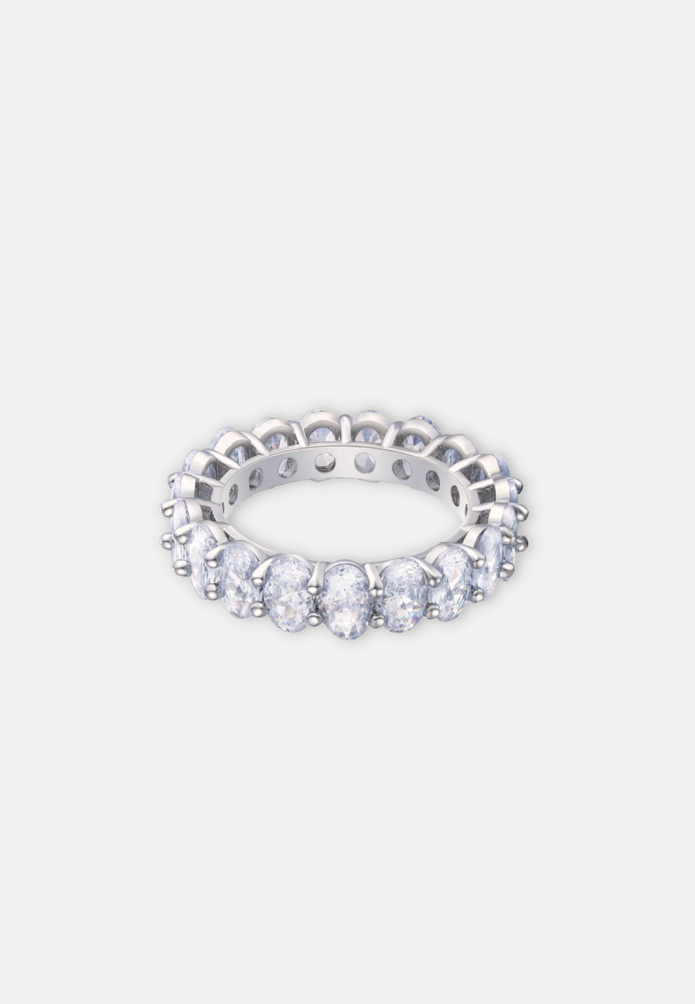 Hillenic Silver Oval Iced Tennis Ring