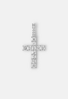 Hillenic Silver Square Stoned Cross Pendant