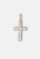 Hillenic Gold Square Stoned Cross Pendant