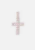 Hillenic Rose Gold Square Stoned Cross Pendant