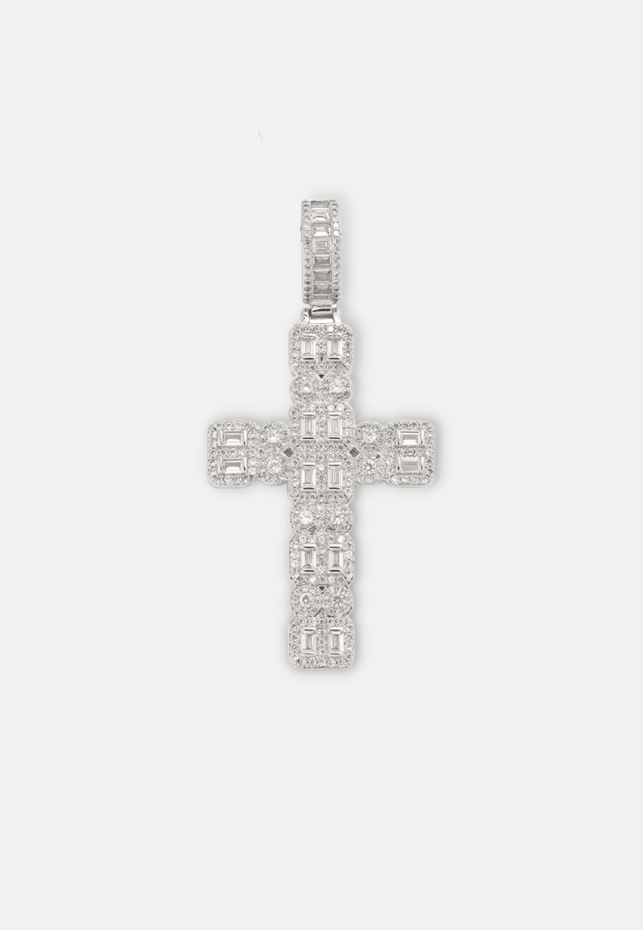 Hillenic Silver Iced Mixed Cross Pendant, absolute best seller in hip hop jewelry industry