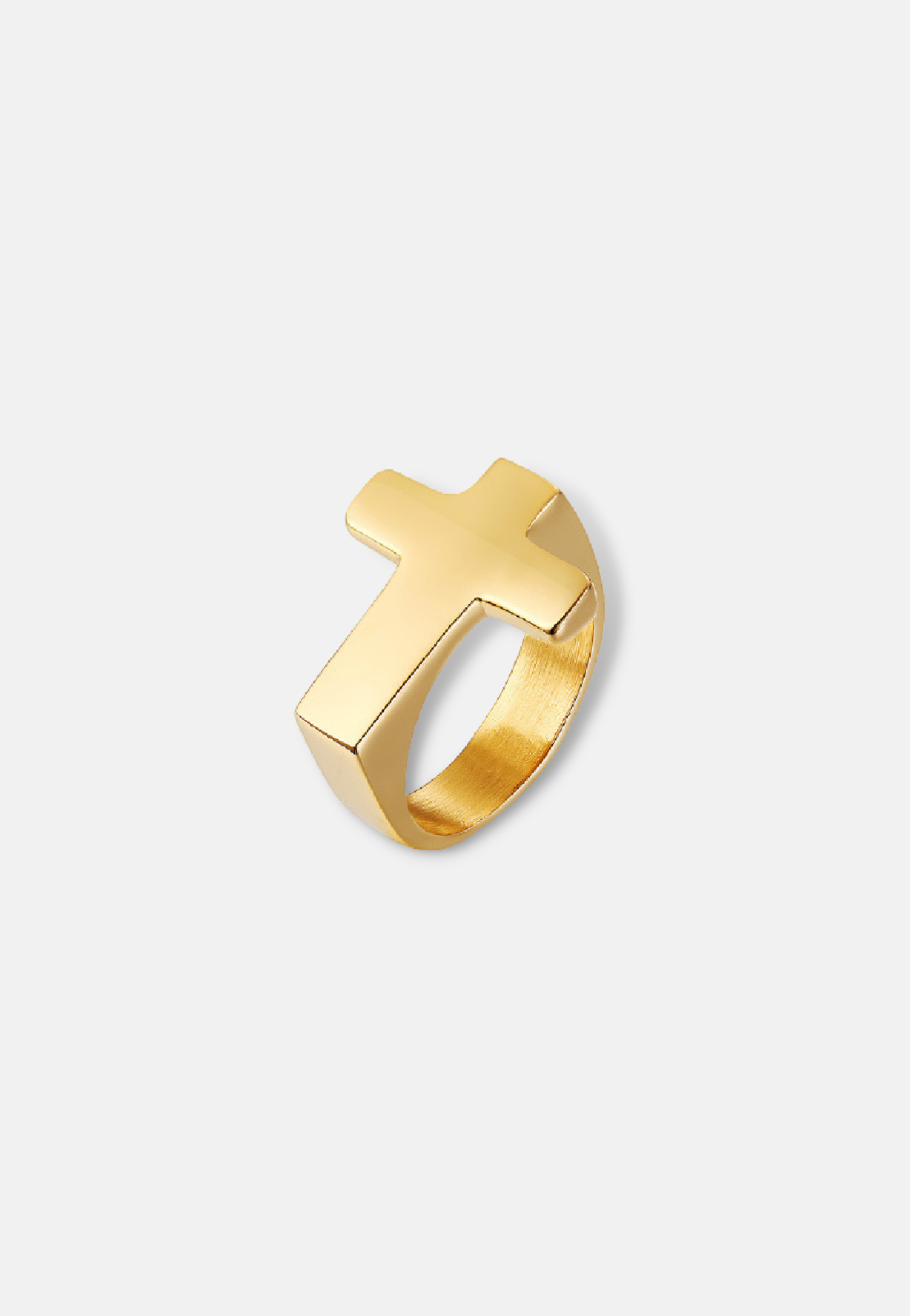 Hillenic Gold Plain Cross Ring