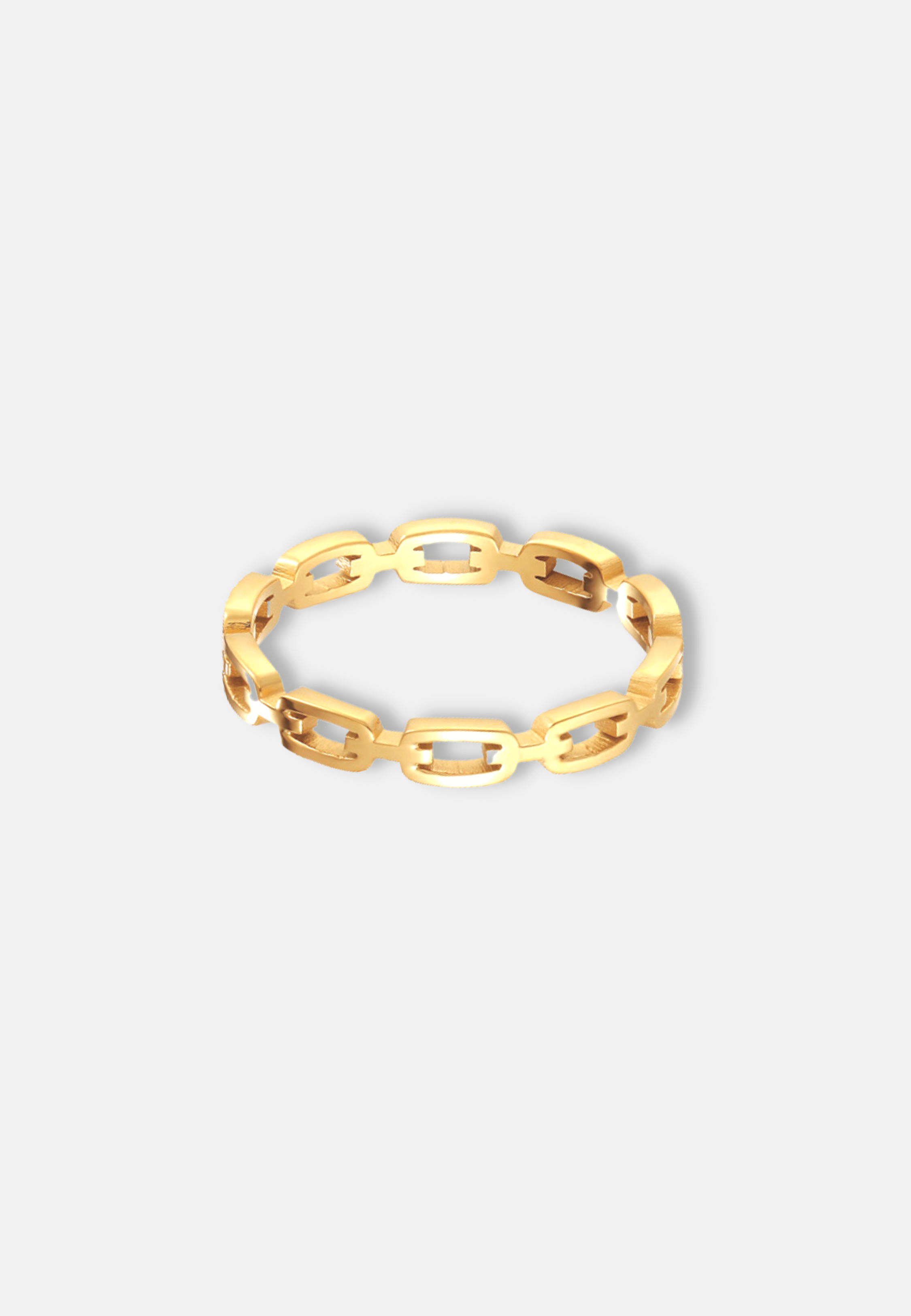 Hillenic Gold Plain Chain Ring