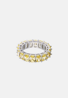 Hillenic Yellow Round Square Iced Tennis Ring