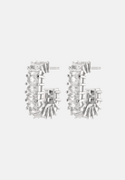 Hillenic Silver Baguette Clustered Earrings