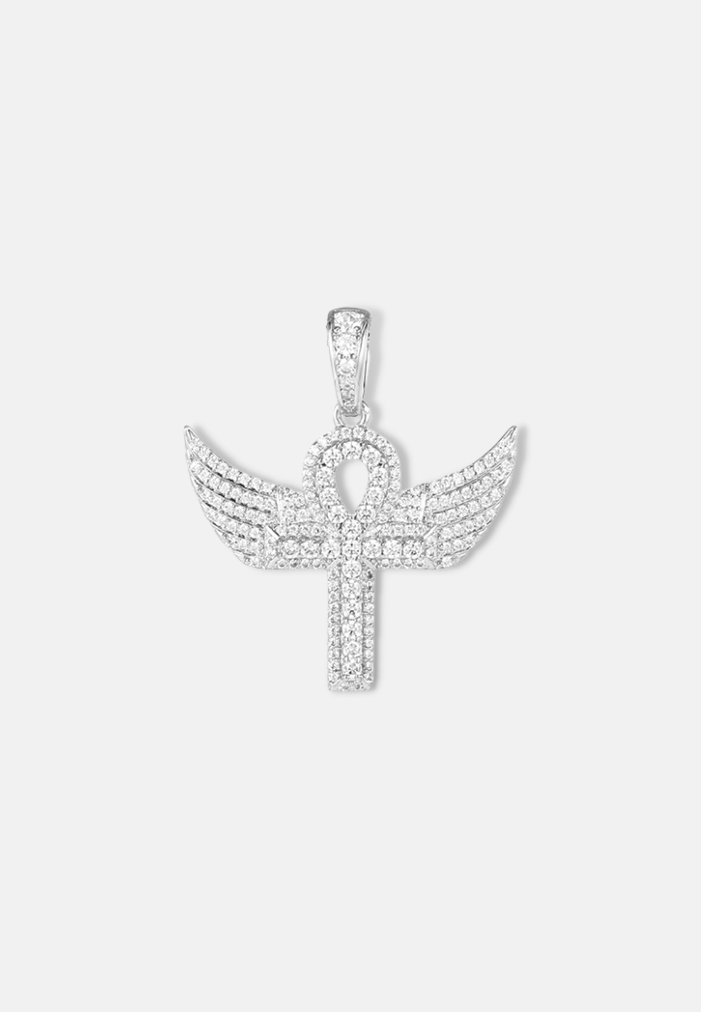 Hillenic Silver Ankh Wings Cross Pendant