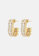 Hillenic Gold Baguette Clustered Earrings