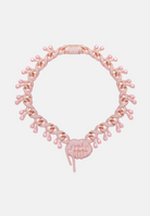 Hillenic Pink Drooling Lips Infinity Link Chain