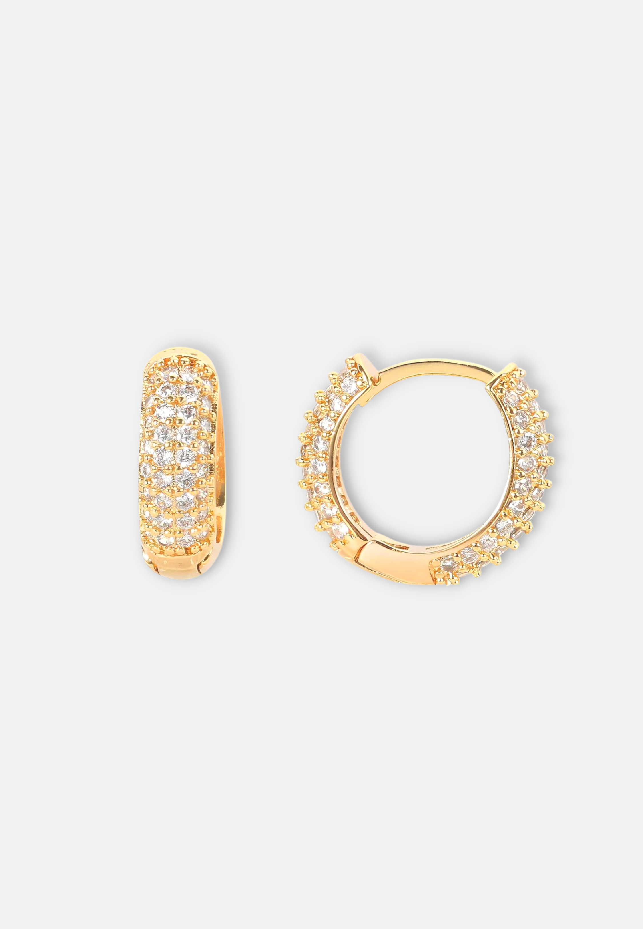Hillenic Gold Iced Classic Hoop Earrings