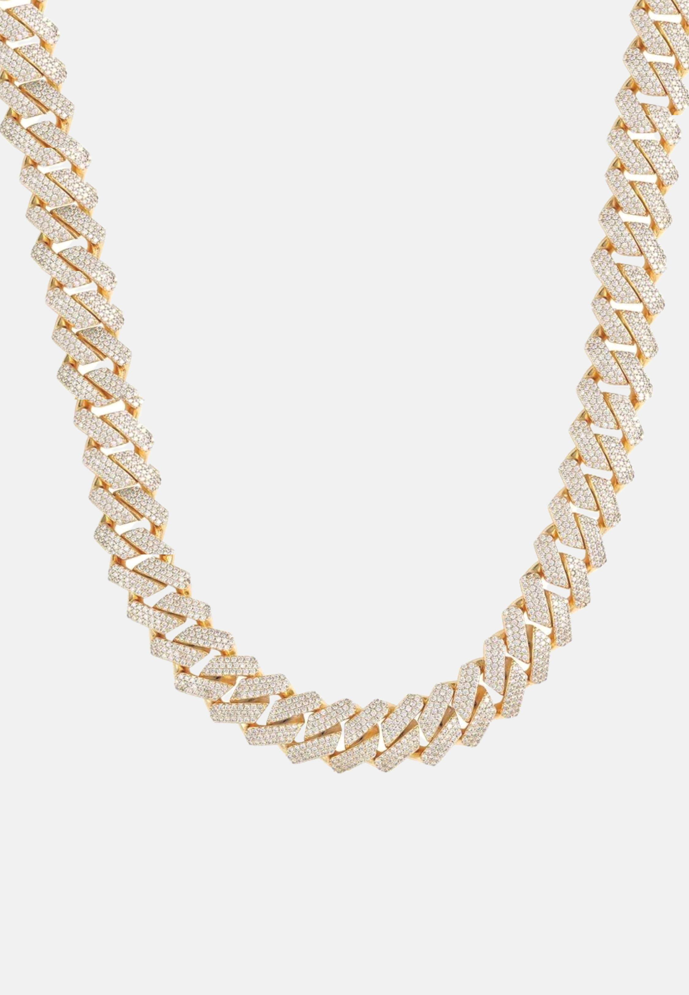 Hillenic Gold 19mm Cuban Link Chain, Classic Hip Hop Iced Chain
