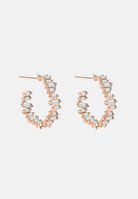 Hillenic Rose Gold Mosaic Baguette Clustered Earrings