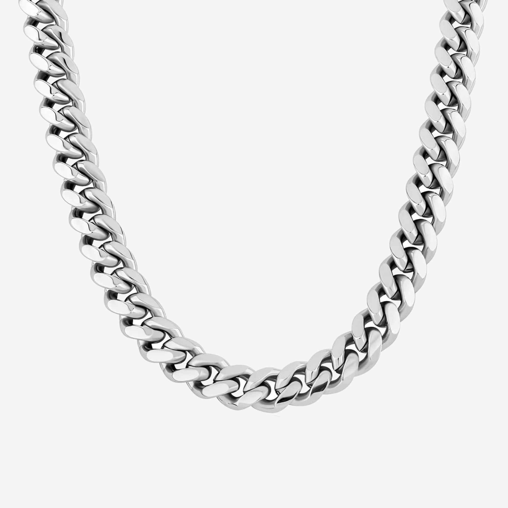 Hillenic Silver Classic 14K Cuban Link Chain, Best iced mens chain