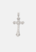 Hillenic Silver Iced Baguette Cross Pendant