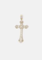 Hillenic Gold Iced Baguette Cross Pendant