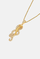 Hillenic Gold Iced Snake Pendant with Twist chain