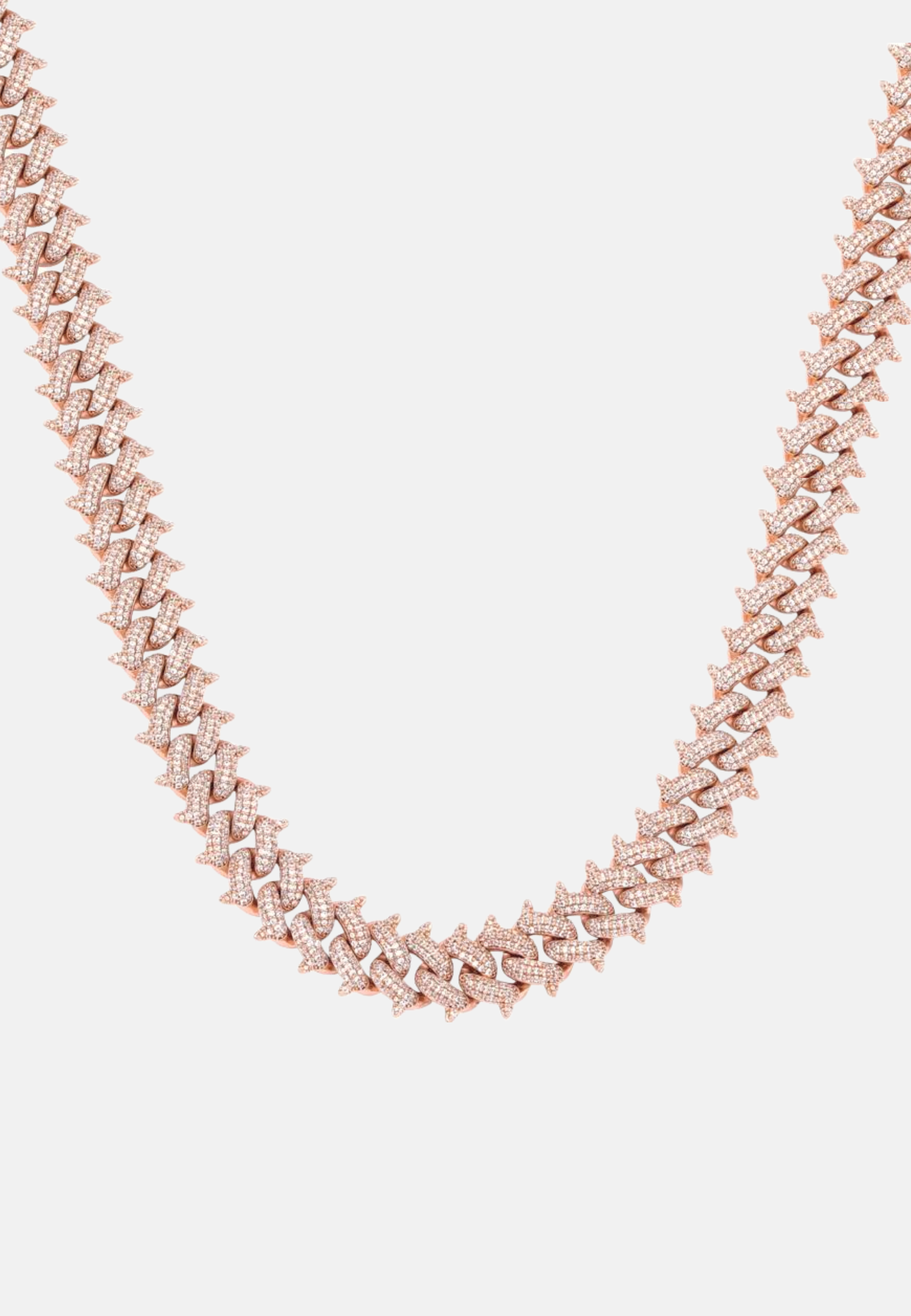 Hillenic Rose Gold 14mm Spiked Prong Chain