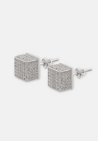 Hillenic Silver Square Iced Out Earrings