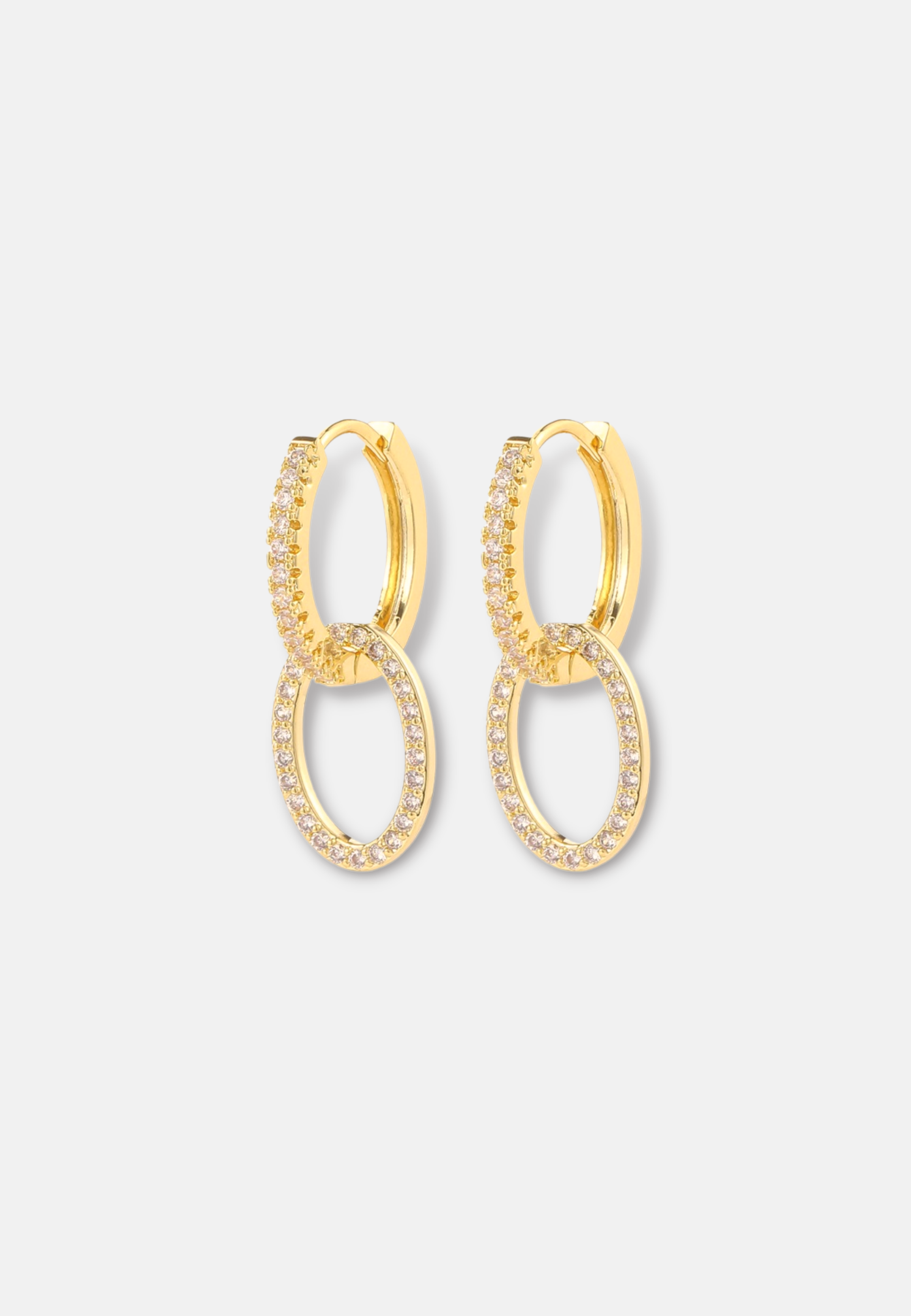 Hillenic Gold 10mm Iced Circle Earrings