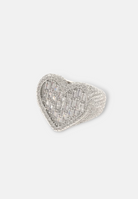 Hillenic Silver Heart Shape Full Zircon Ring